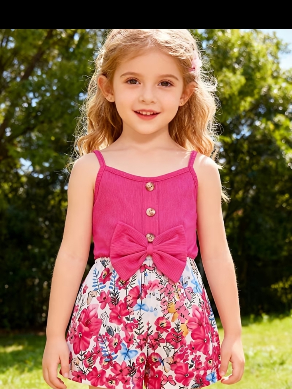 New Girls One Pc Pink Floral Romper sz 5-6yr #1358-438